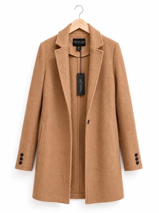 Rachel Zoe Jackets & Blazers - Rachel Zoe Camel Single-Button Wool-Blend Coat